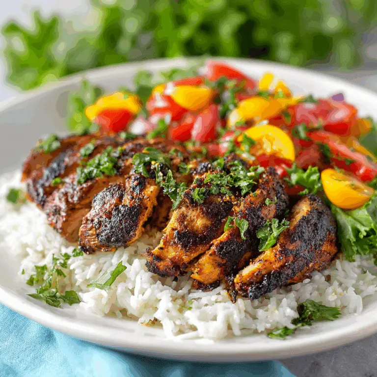 Simple Healthy Chicken & Rice Meal with Tomato Salad