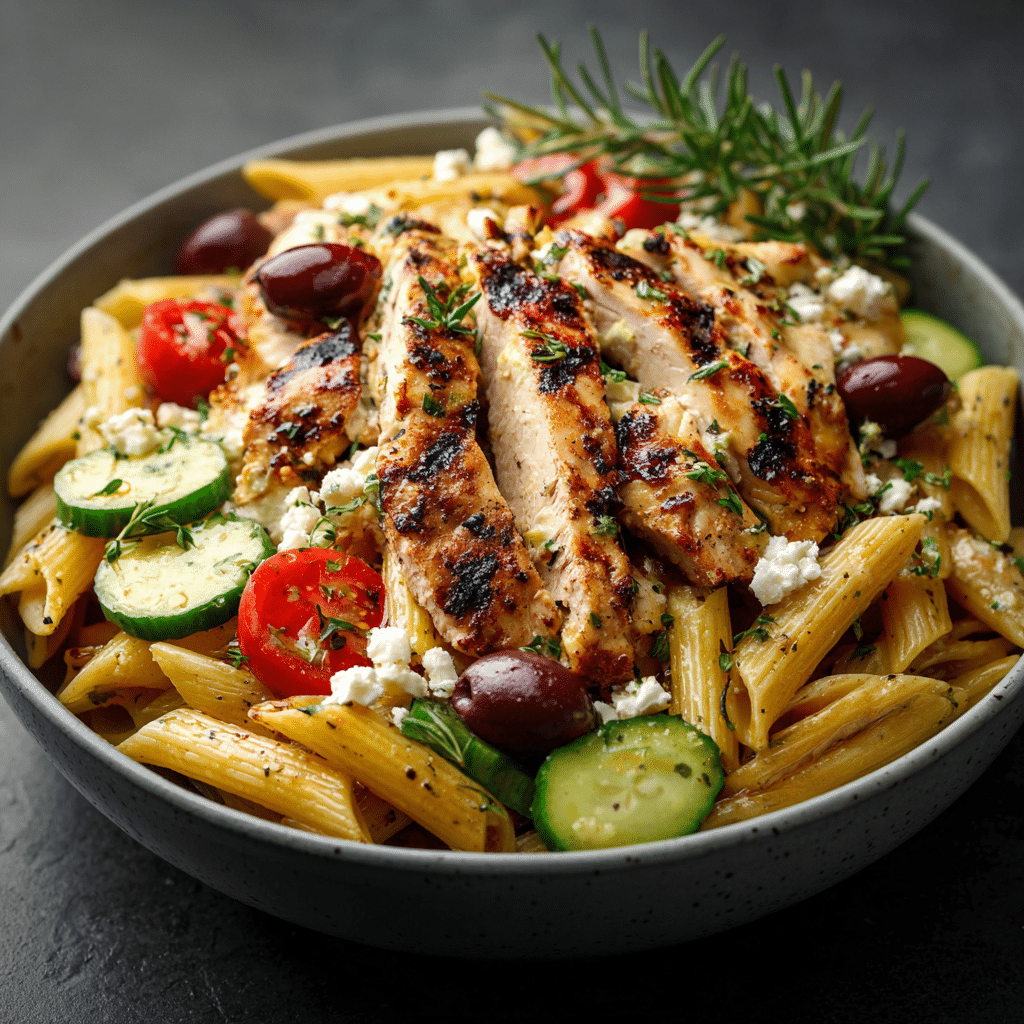 Mediterranean Chicken Pasta Salad
