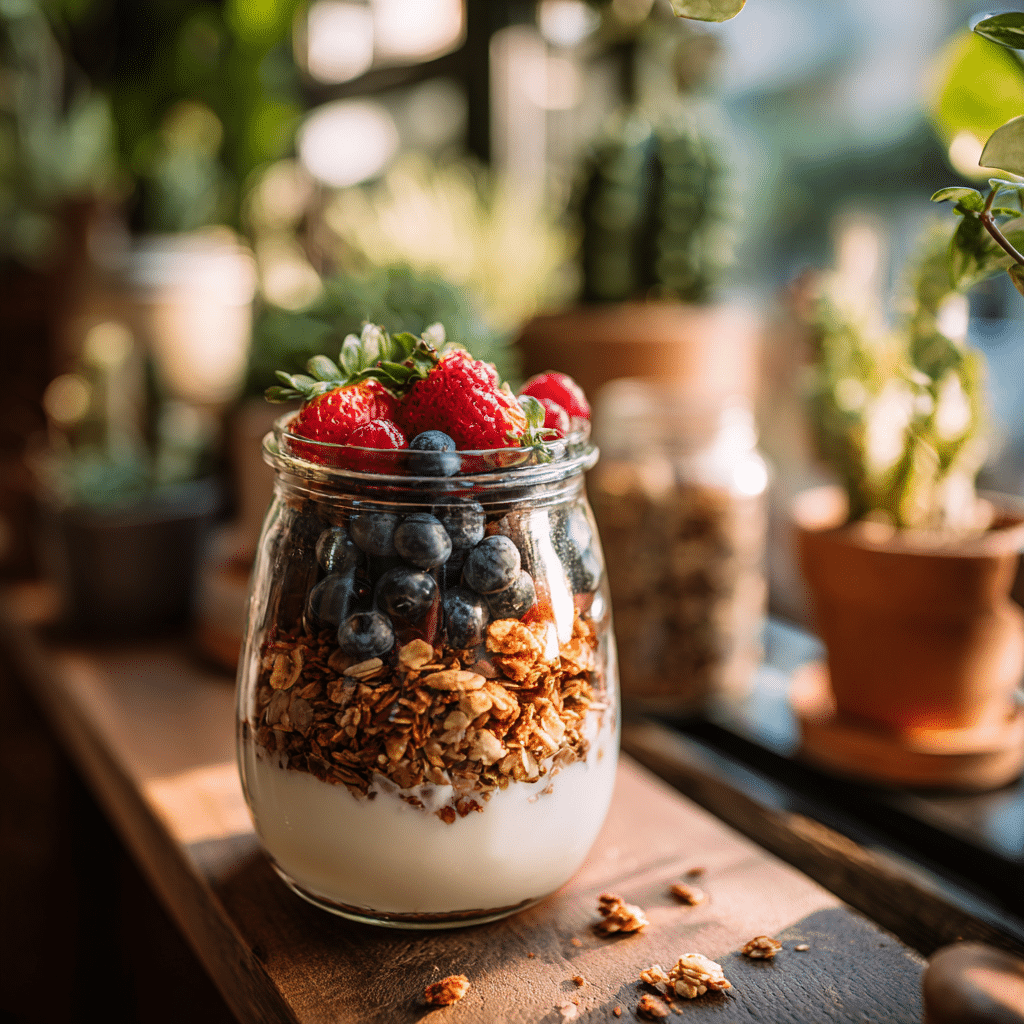 Greek Yogurt Parfait with Berries and Granola