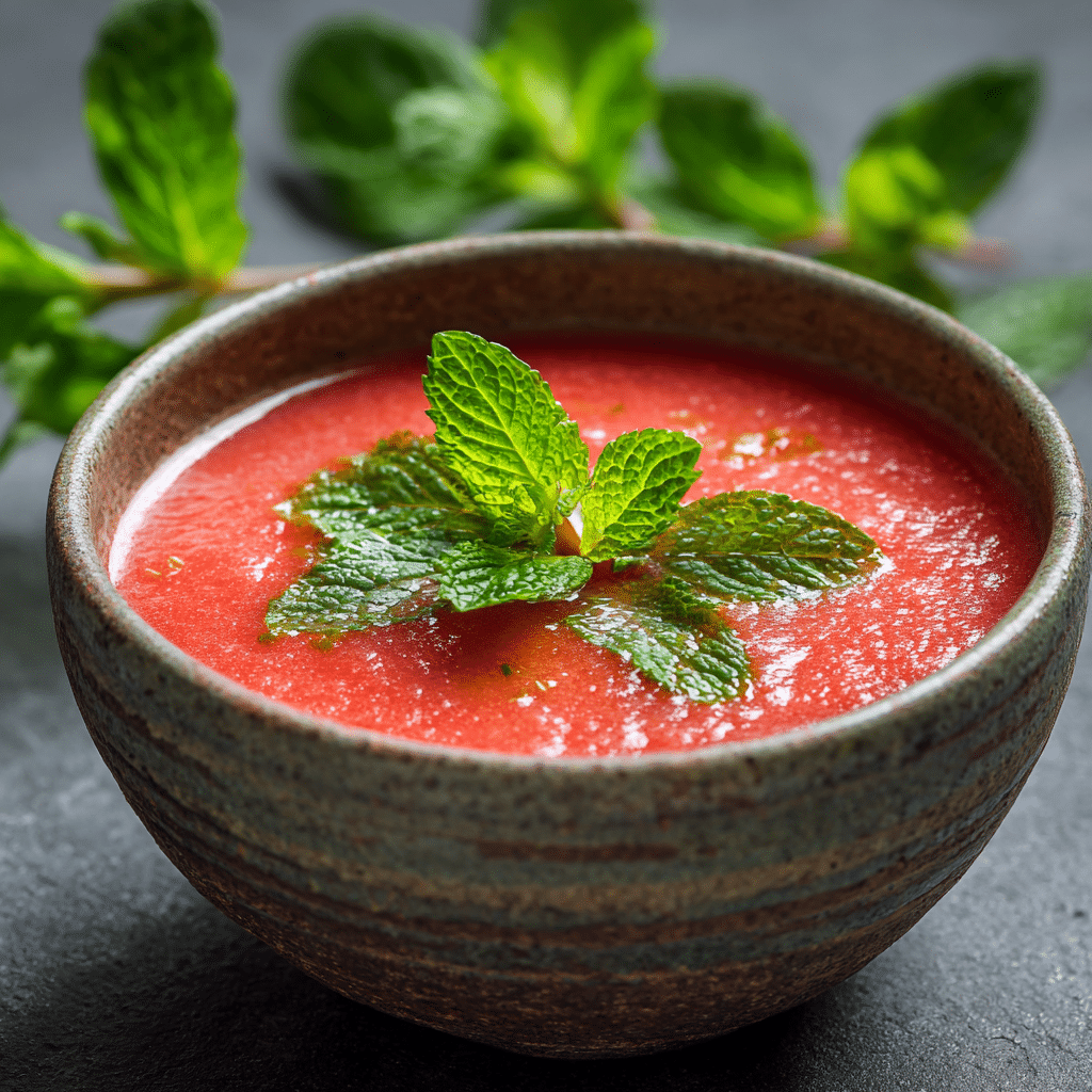 Watermelon Gazpacho with Mint
