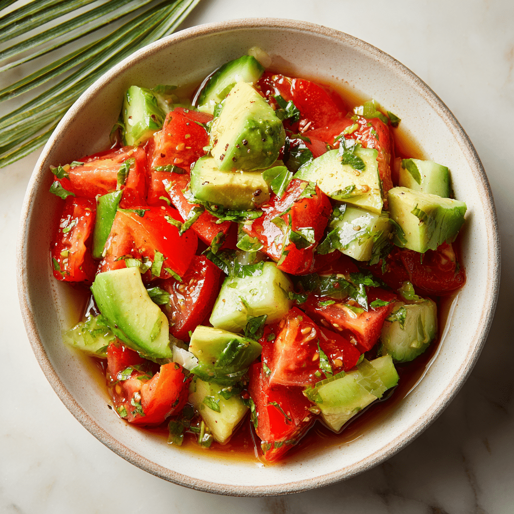 Tomato Cucumber Avocado Salad