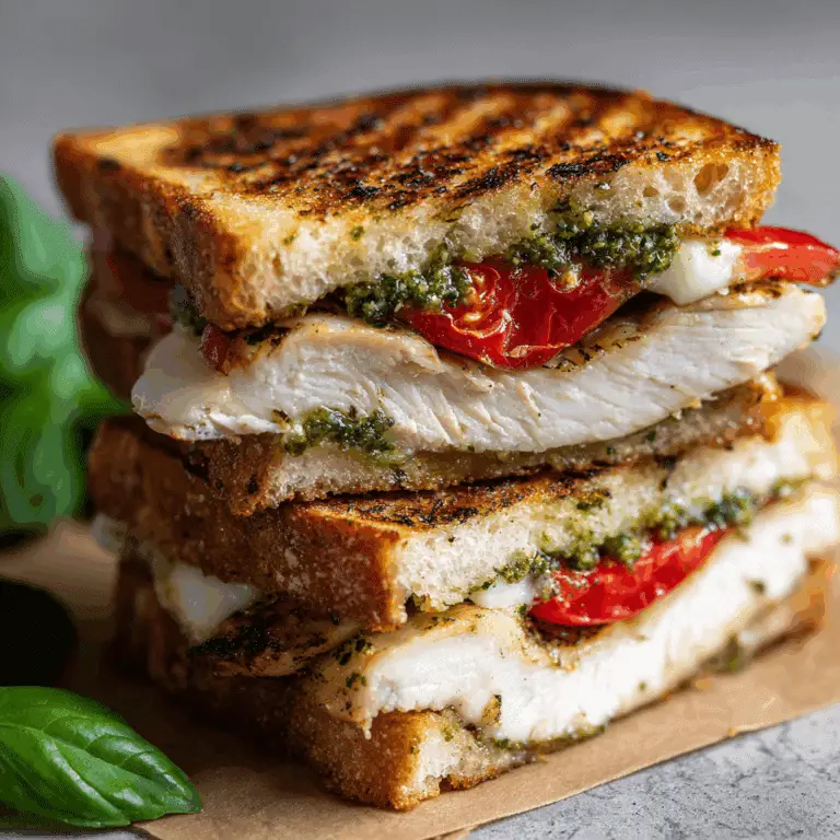 Caprese Chicken Sandwich with Basil Pesto Mayo