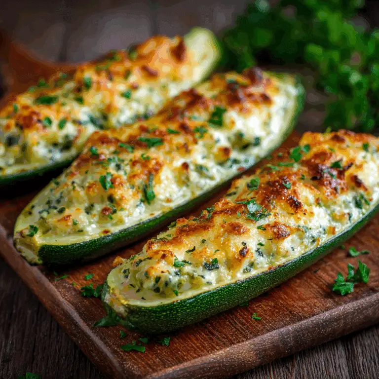 Stuffed Zucchini Boats with Cheese