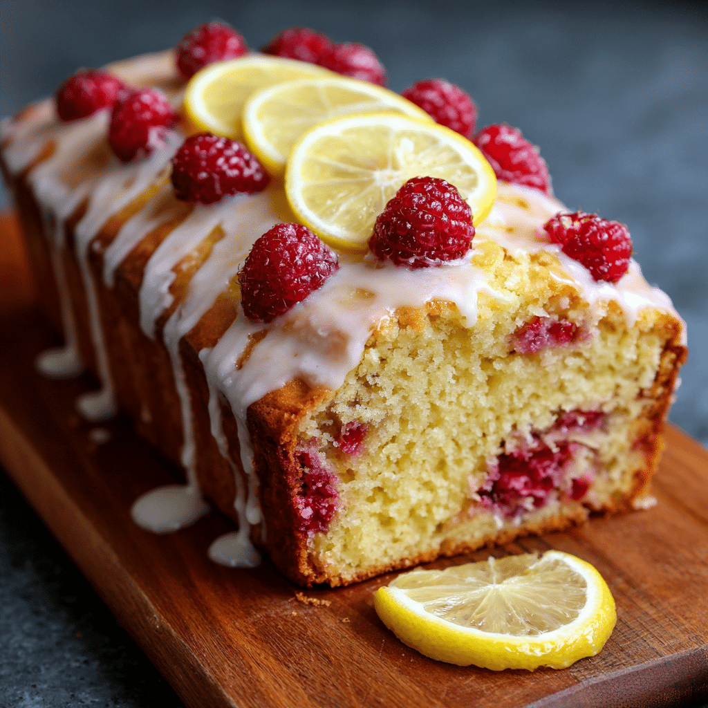 Lemon Raspberry Loaf with Glaze