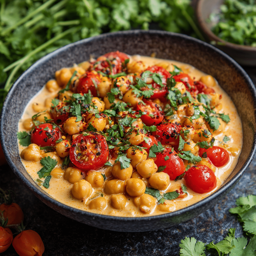 Chickpea & Tomato Curry (No Oven)