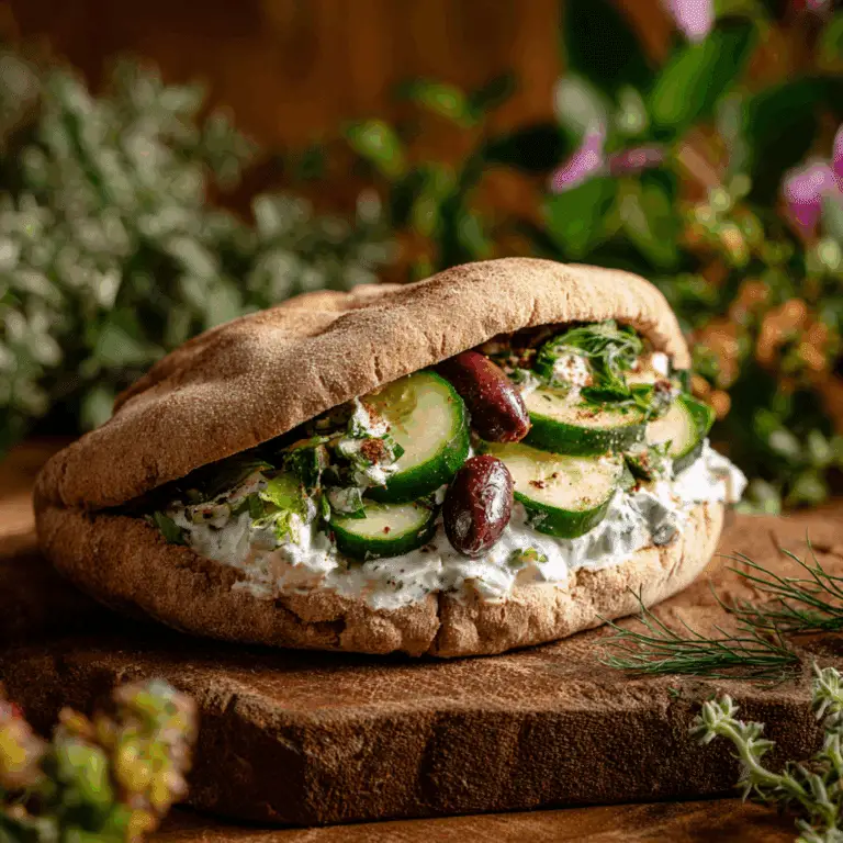 Greek Salad Pitas with Tzatziki