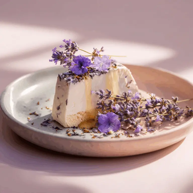 Honey Lavender Frozen Yogurt Cake