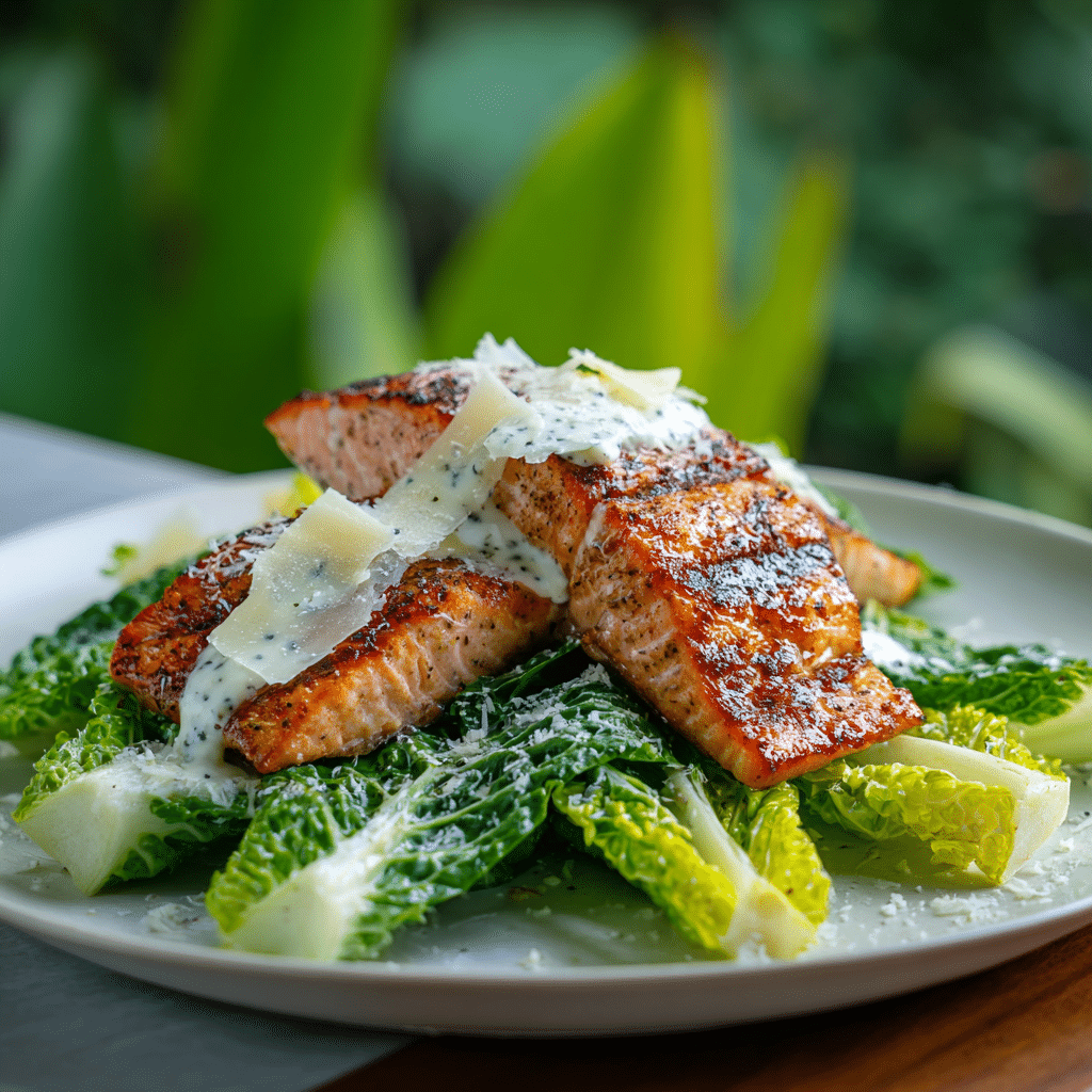 Grilled Salmon Caesar Salad