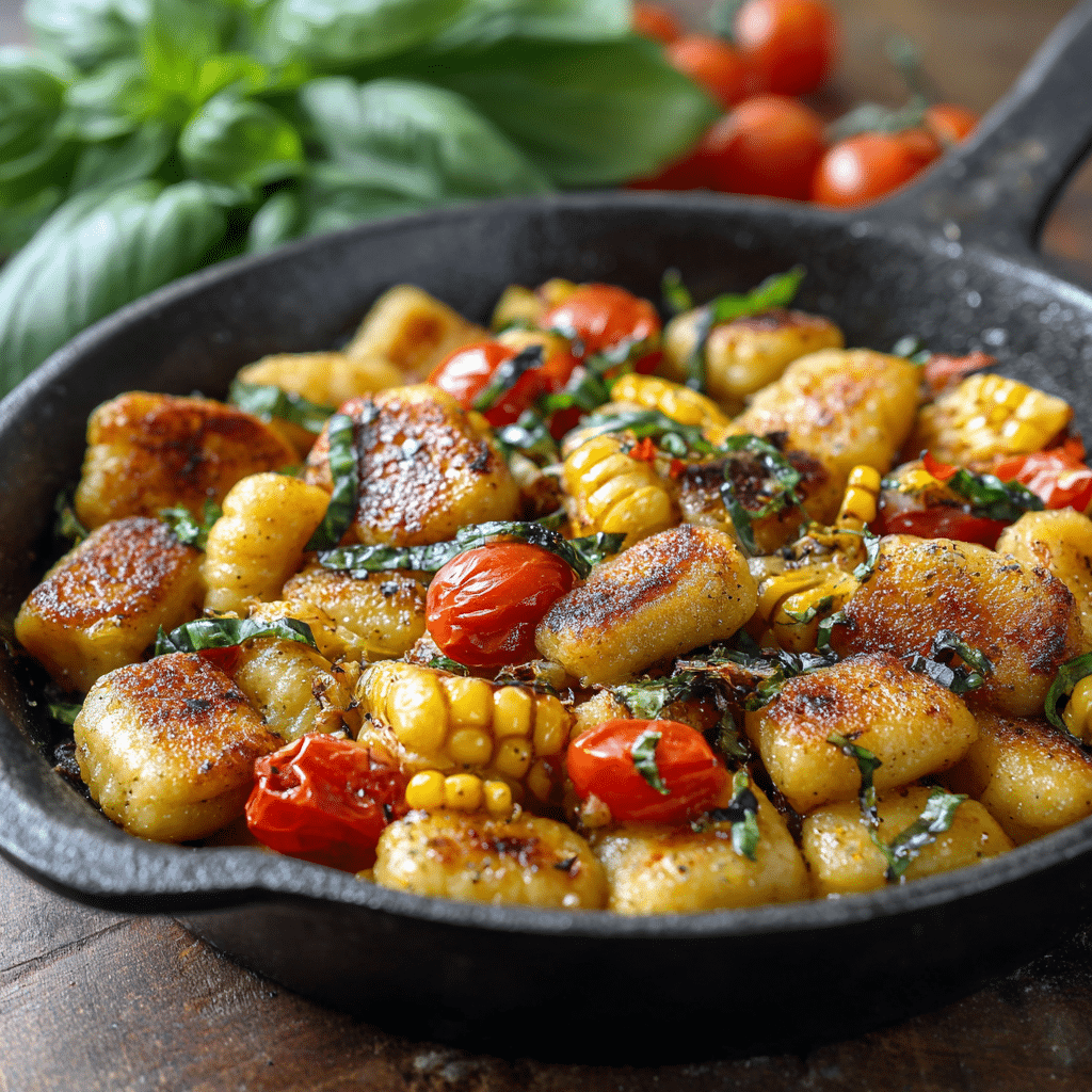 Summer Skillet Gnocchi with Grilled Corn