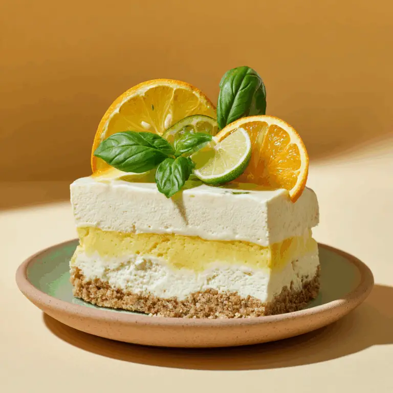 Lemon Basil Ice Cream Cake