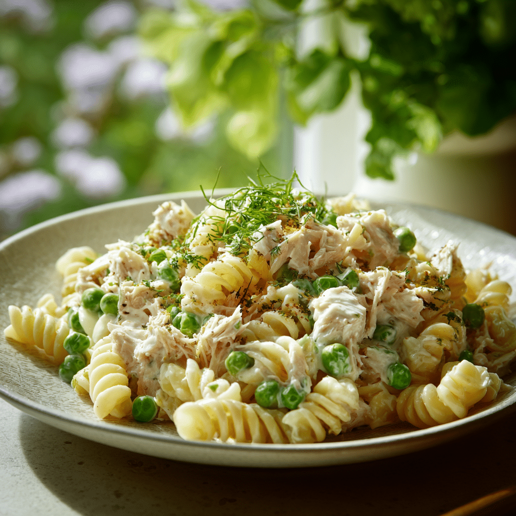 Cold Pasta with Tuna and Peas