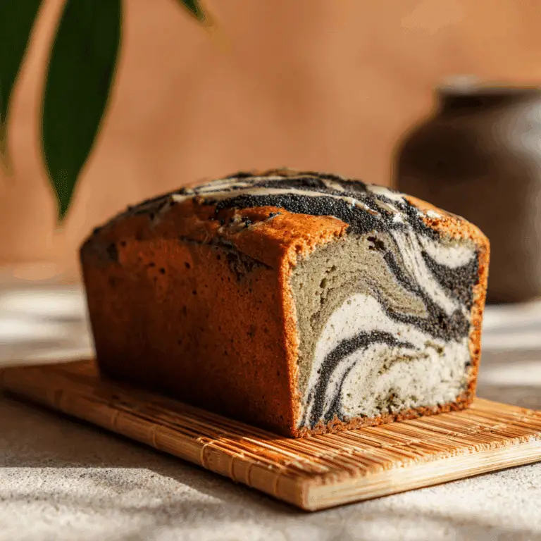 Black Sesame Matcha Marble Cake