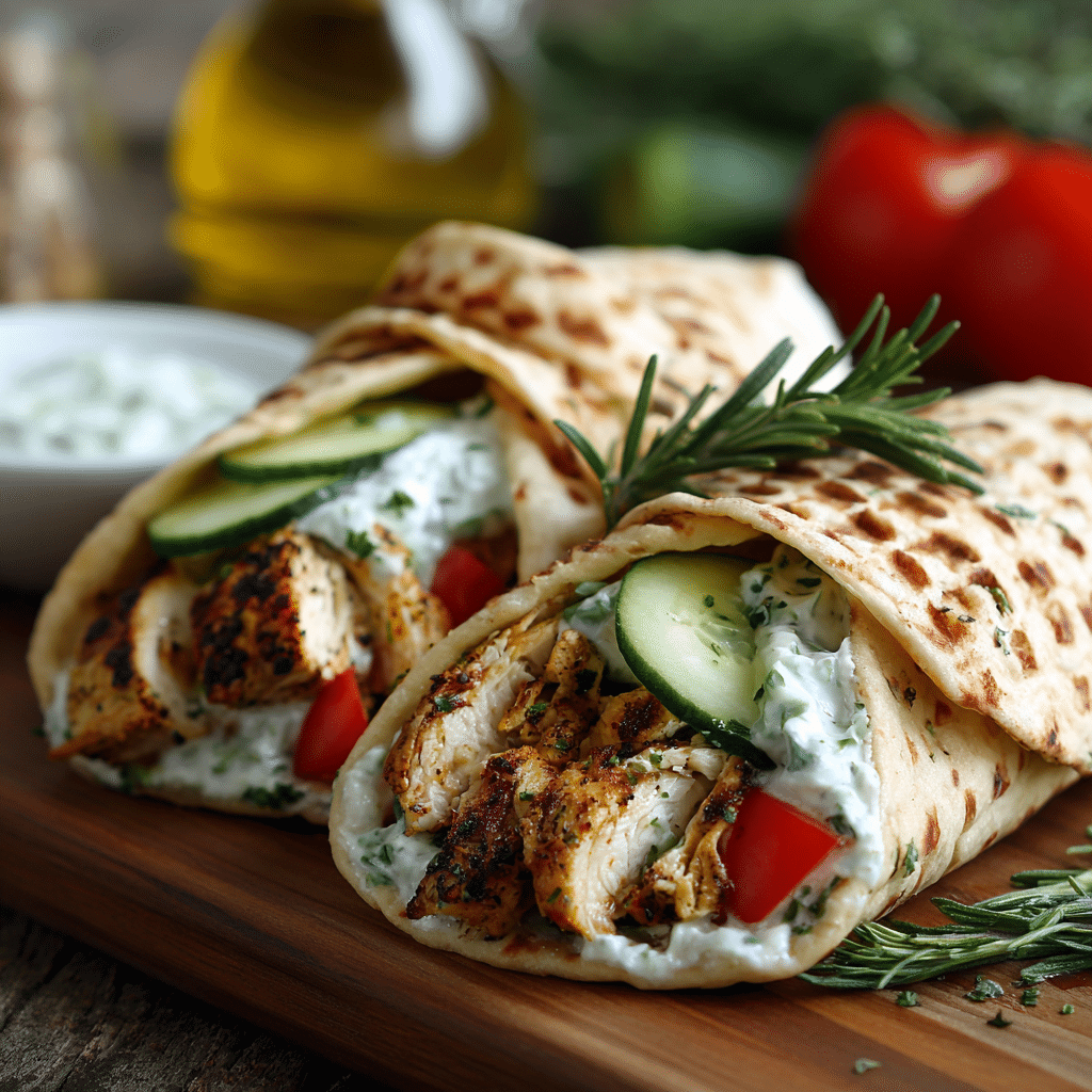 Grilled Chicken Souvlaki Wraps