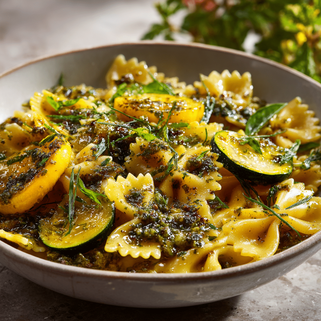 Farfalle with Summer Squash & Pesto
