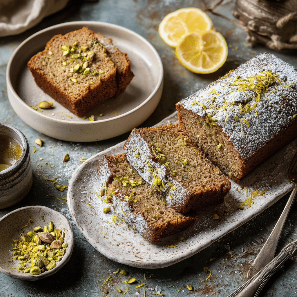 Pistachio Lemon Breakfast Bread Cake