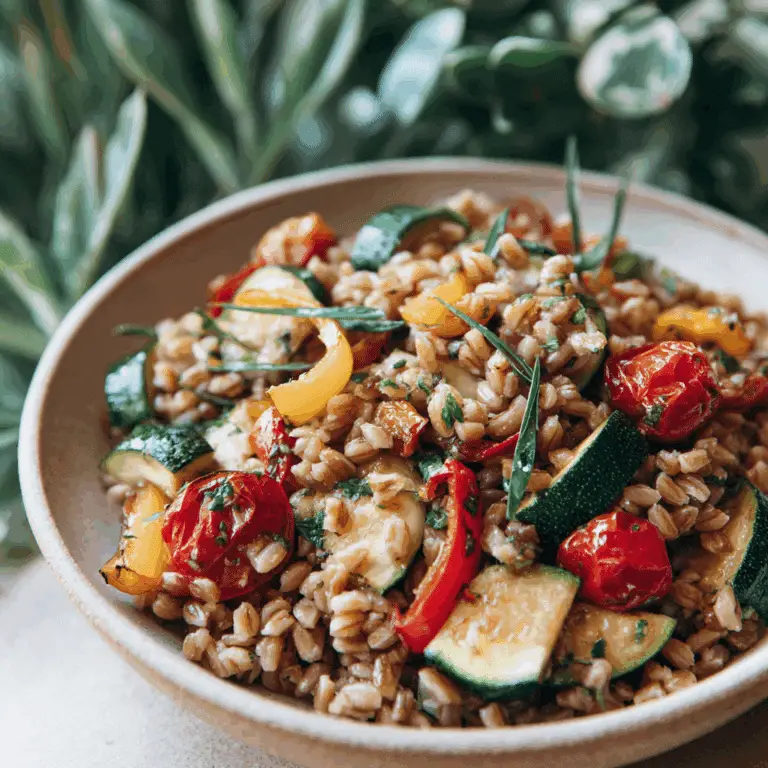 Summery Pasta Salad with Farro & Vegetables