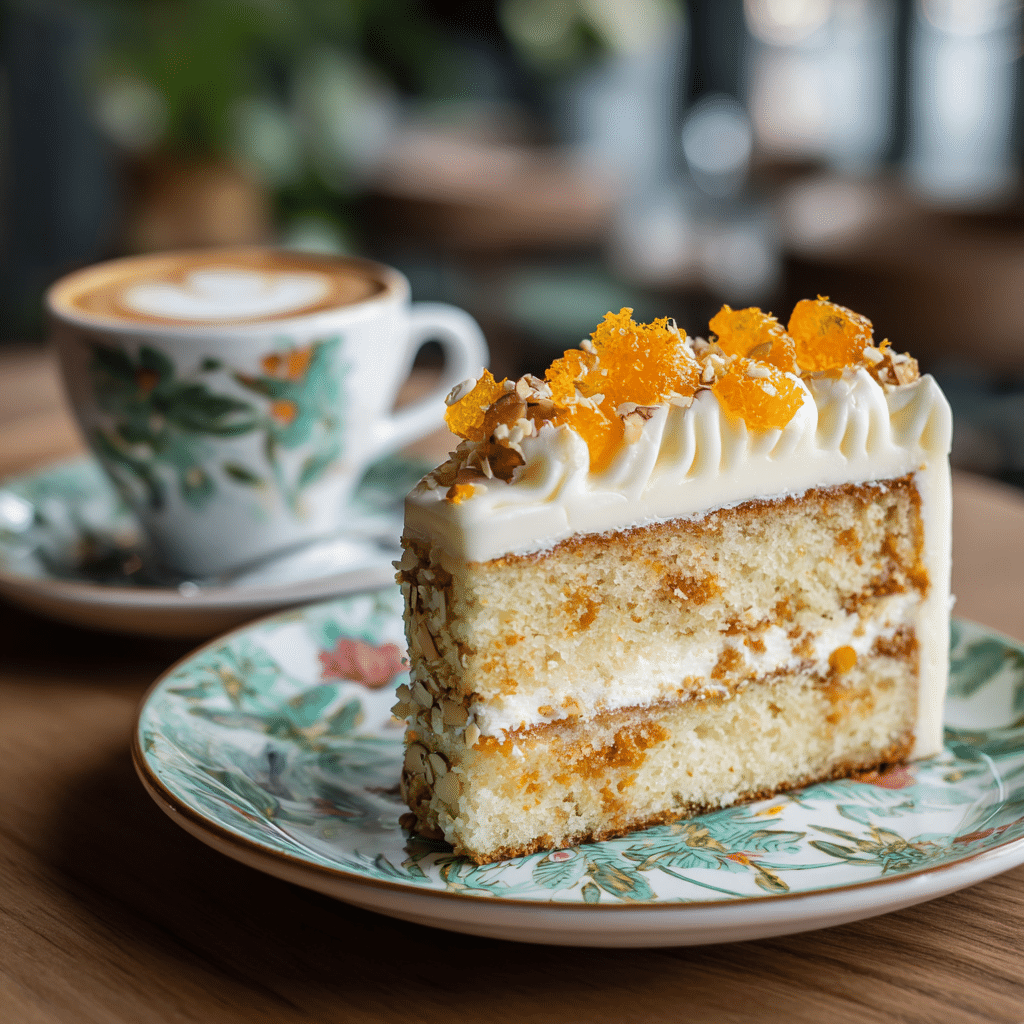 White Chocolate Orange Almond Latte Cake