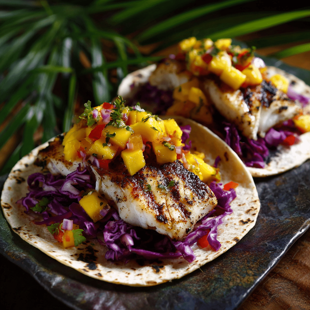 Grilled Fish Tacos with Mango Salsa