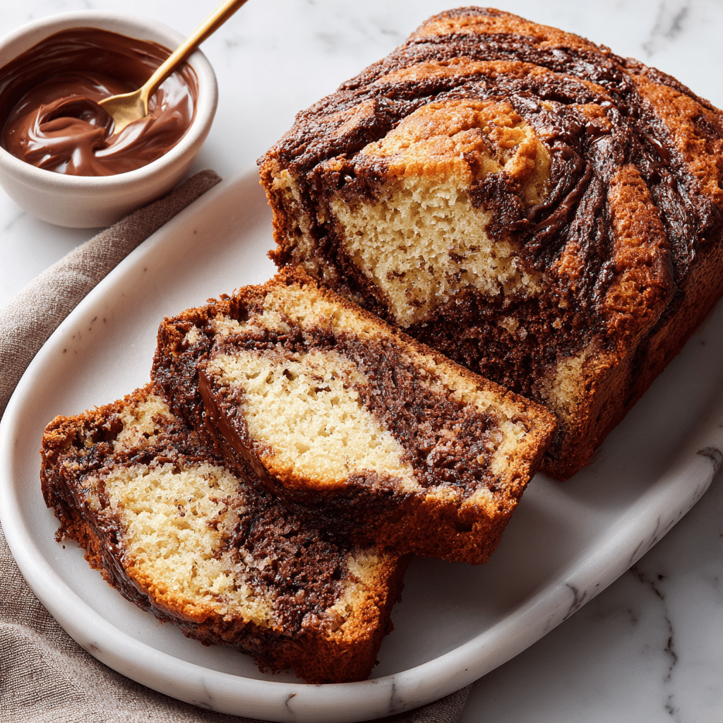 Banana Bread with Nutella Swirl
