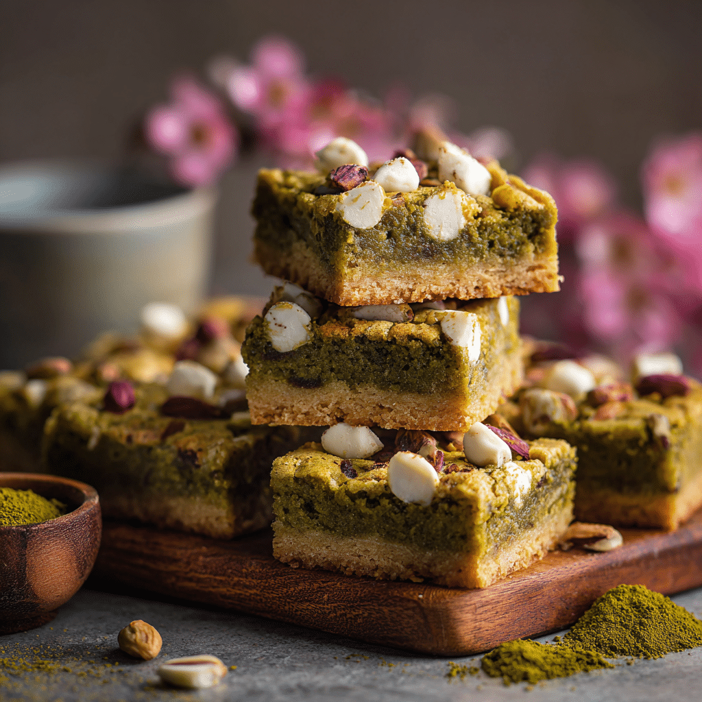 Matcha White Chocolate Blondies