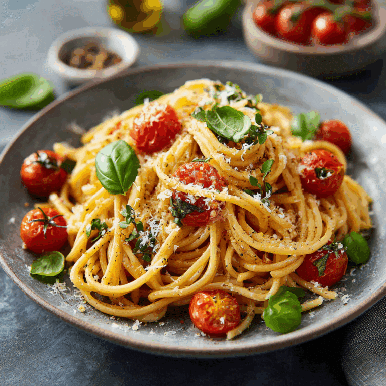 Pasta with Cherry Tomatoes and Basil