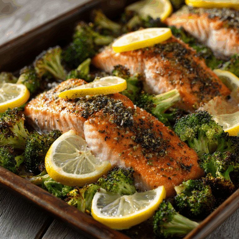 Sheet Pan Salmon with Broccoli