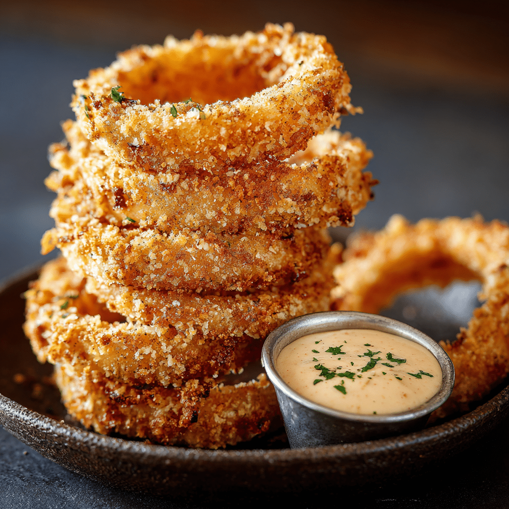 Onion Rings and Spicy Dipping Sauce