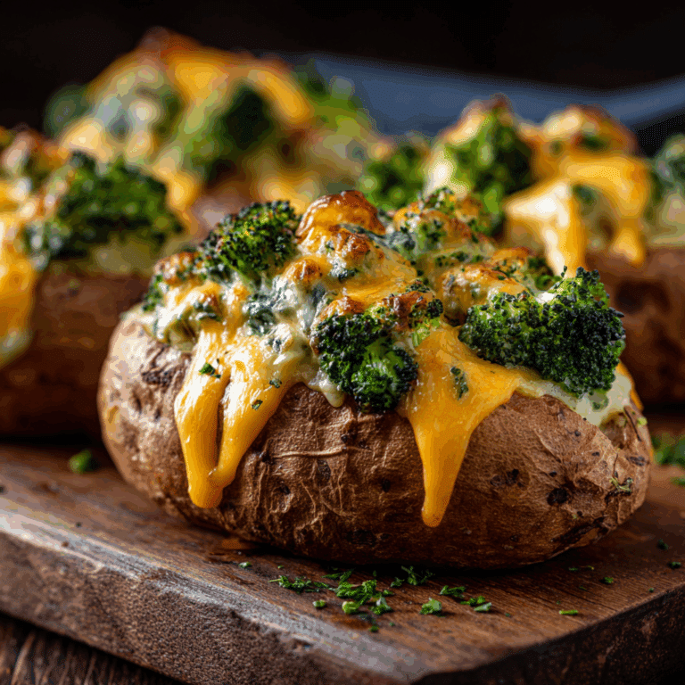 Broccoli Cheddar Stuffed Potatoes