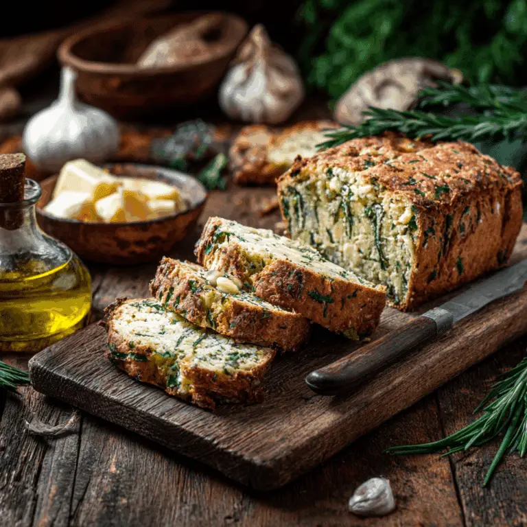 Savory zucchini bread with herbs