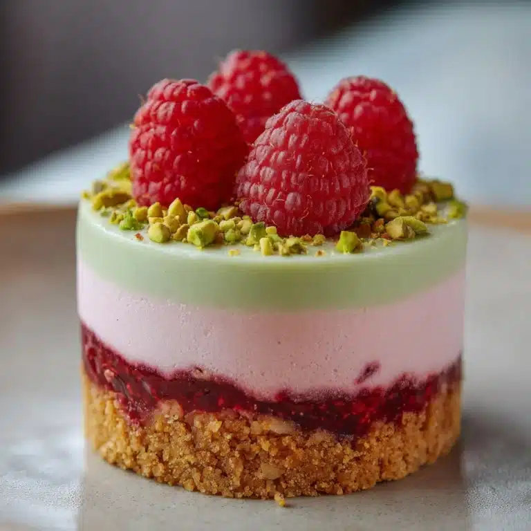Raspberry Pistachio Mousse Cakes Recipe