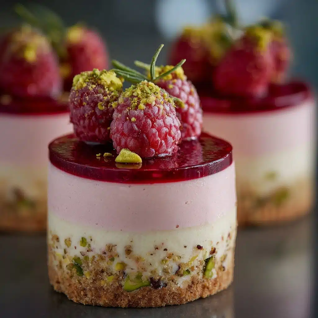 Raspberry Pistachio Mousse Cakes Recipe - Recipe Image
