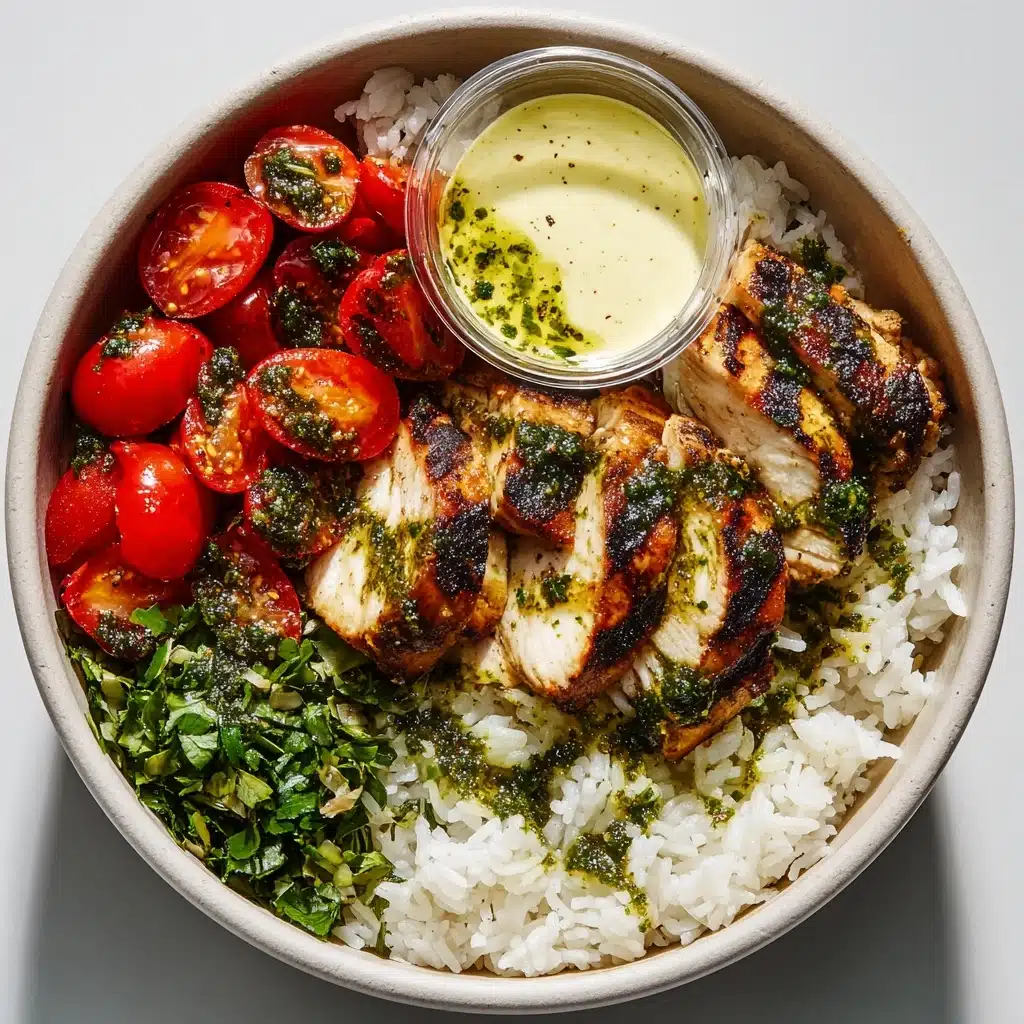 Chimichurri Grilled Chicken Bowl with Garlic Sauce Recipe