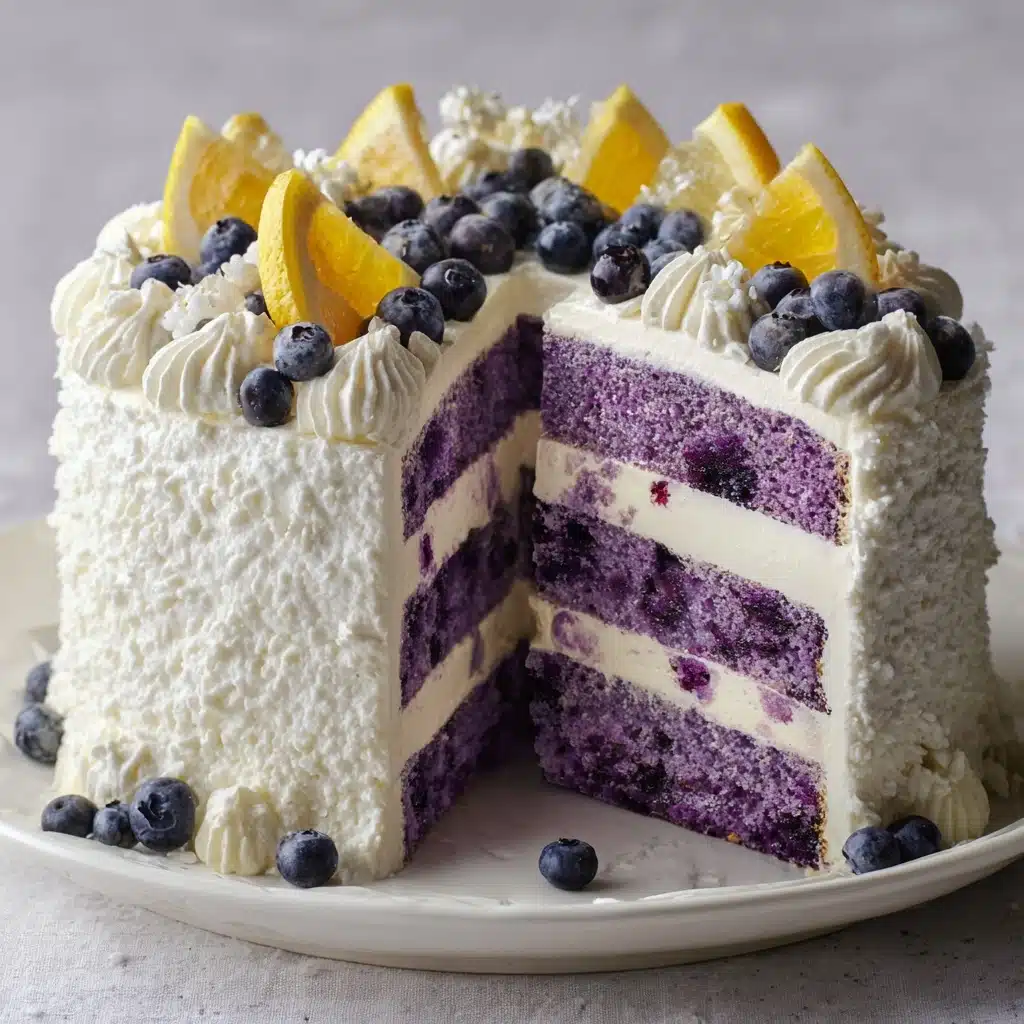 Blueberry Cake with Lemon Cream Cheese Frosting Recipe - Recipe Image