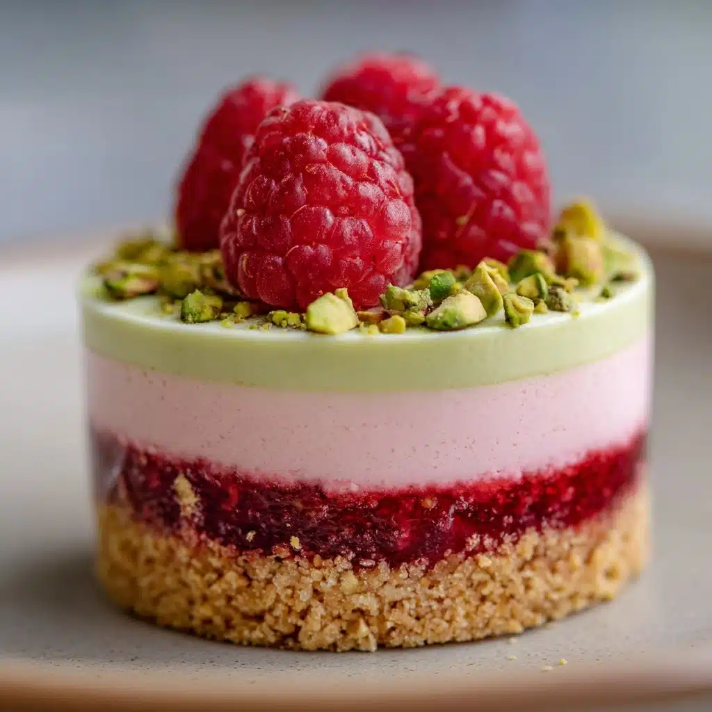Raspberry Pistachio Mousse Cakes Recipe - Recipe Image