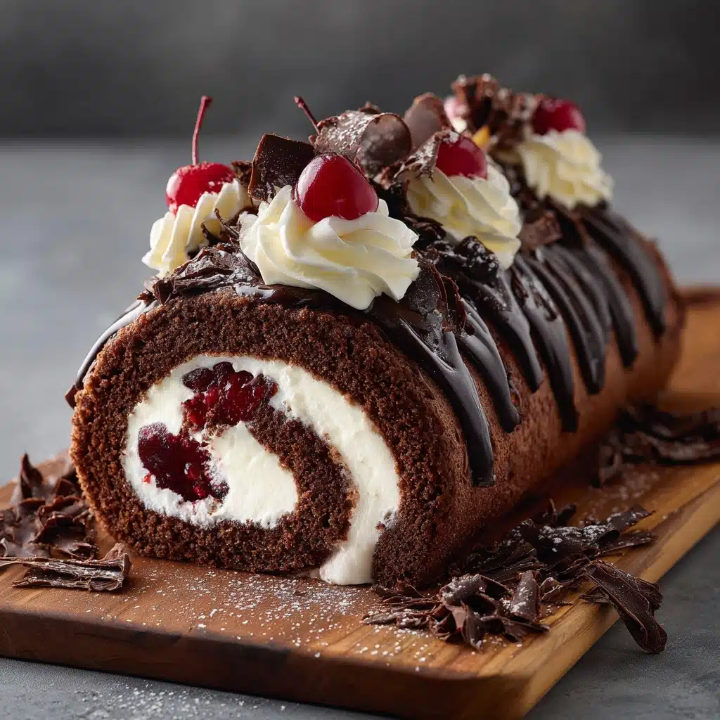 Elegant Black Forest Cake Roll Recipe - Recipe Image