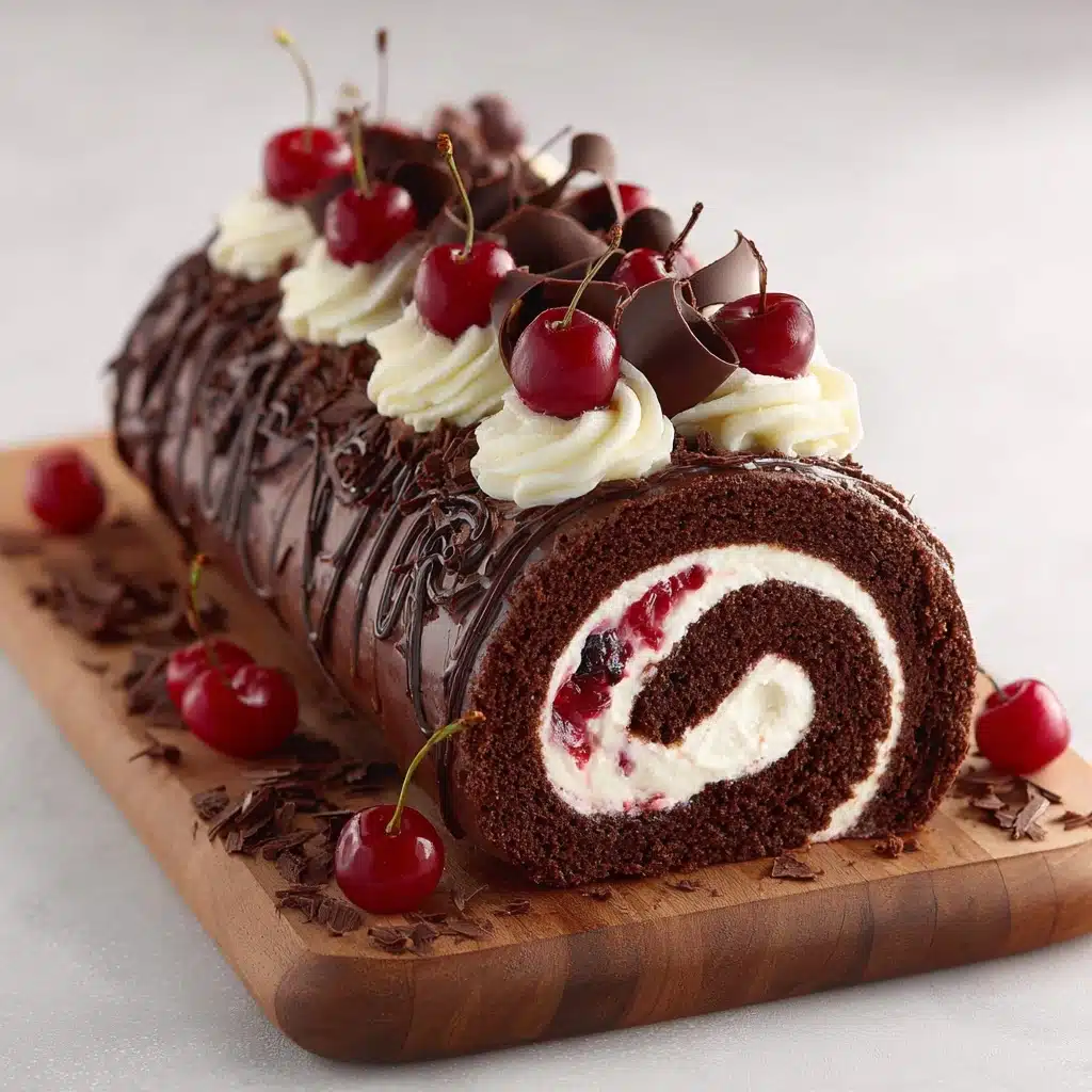 Elegant Black Forest Cake Roll Recipe - Recipe Image