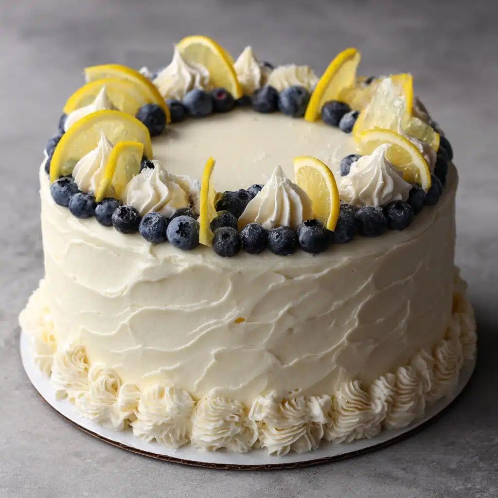 Blueberry Cake with Lemon Cream Cheese Frosting Recipe - Recipe Image