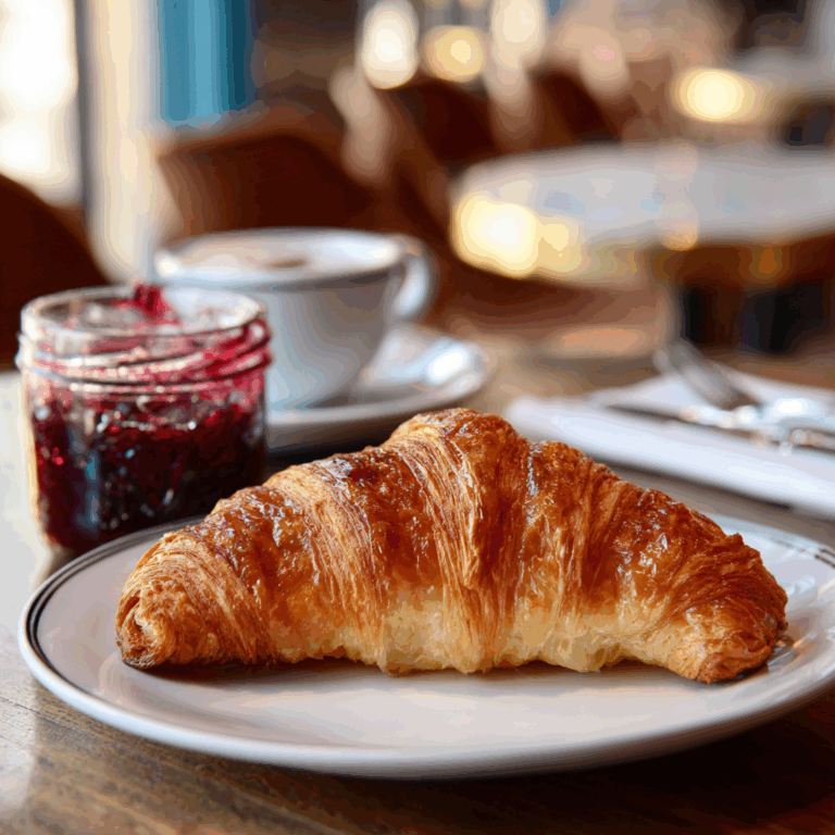 Croissant with Jam and Butter