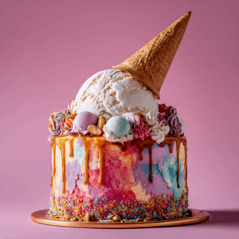 Ice Cream Cone Drip Cake