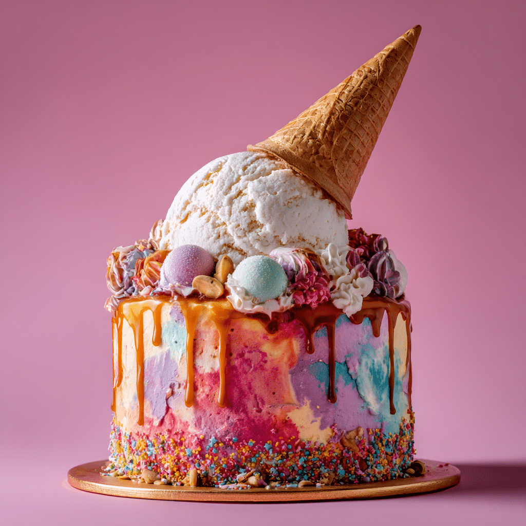 Ice Cream Cone Drip Cake