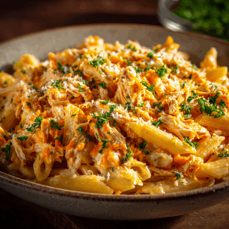 Buffalo Chicken Crockpot Pasta