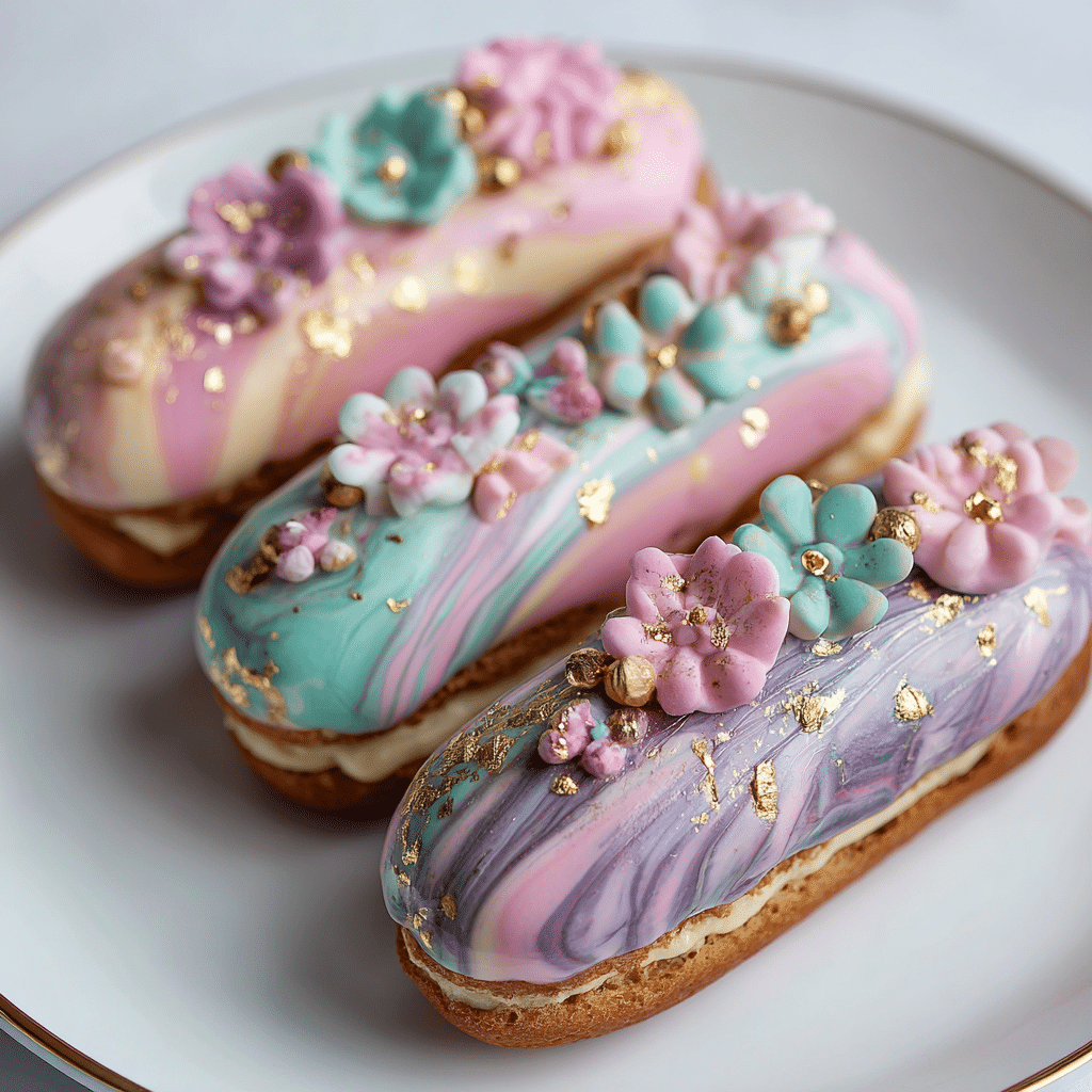 Pastel Swirl Éclairs