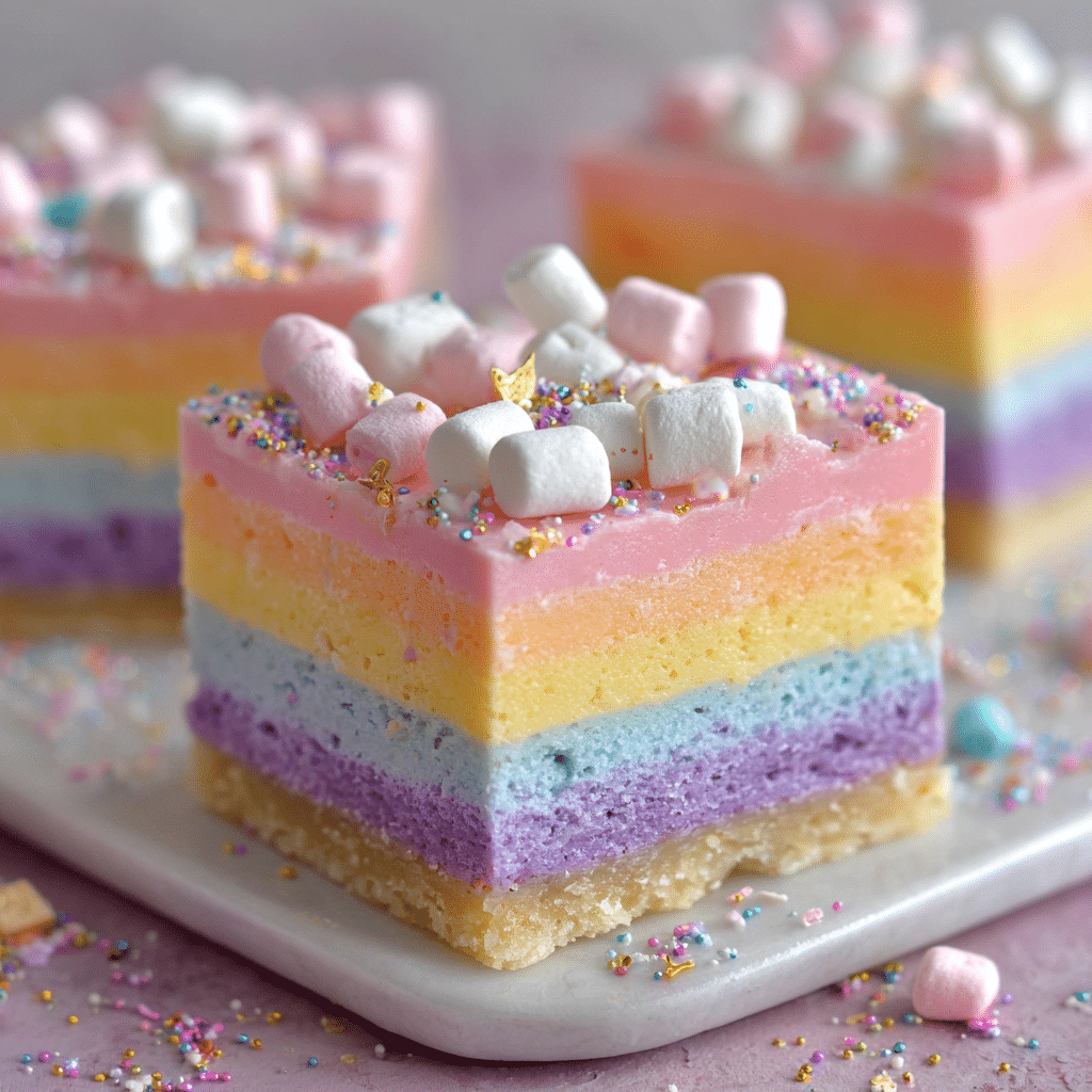 Rainbow Fudge Squares