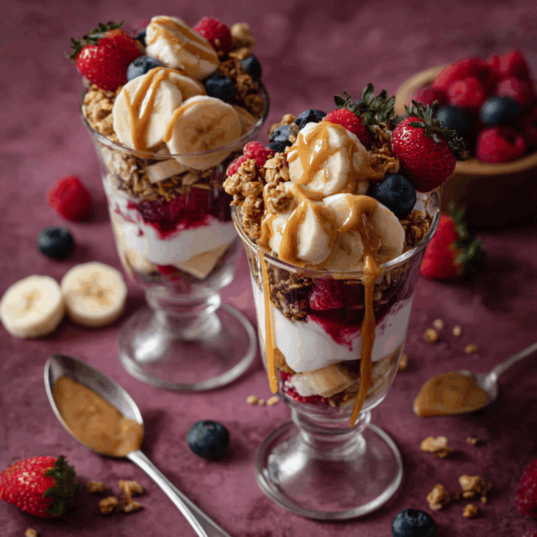 High Protein Breakfast Banana Split Yogurt