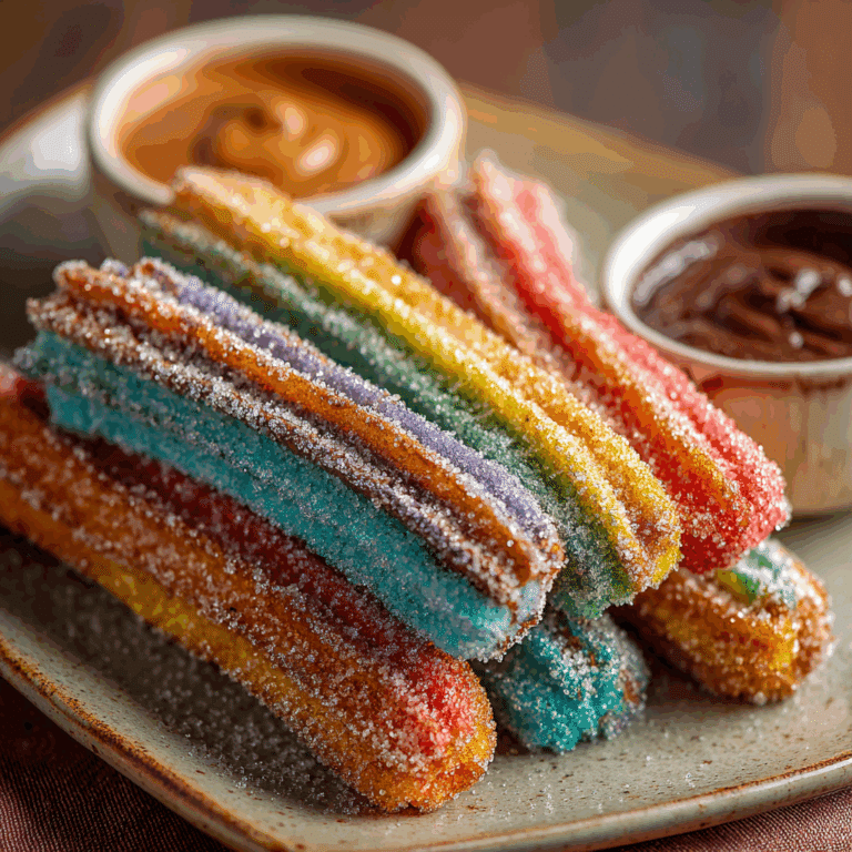 Rainbow Churros with Dips