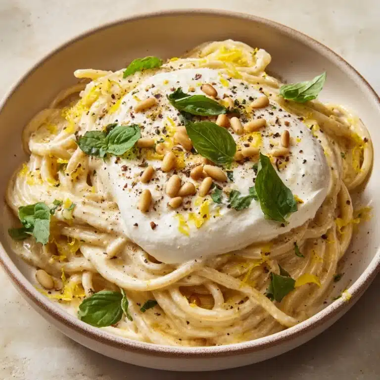 Lemon Pesto Pasta with Burrata Recipe