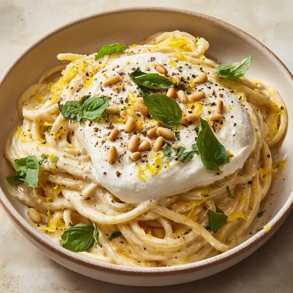Lemon Pesto Pasta with Burrata Recipe