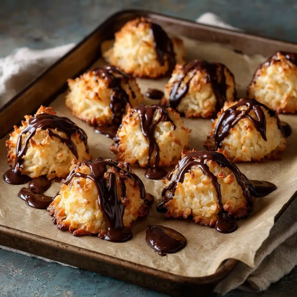 Coconut Macaroons with Chocolate Drizzle Recipe - Recipe Image