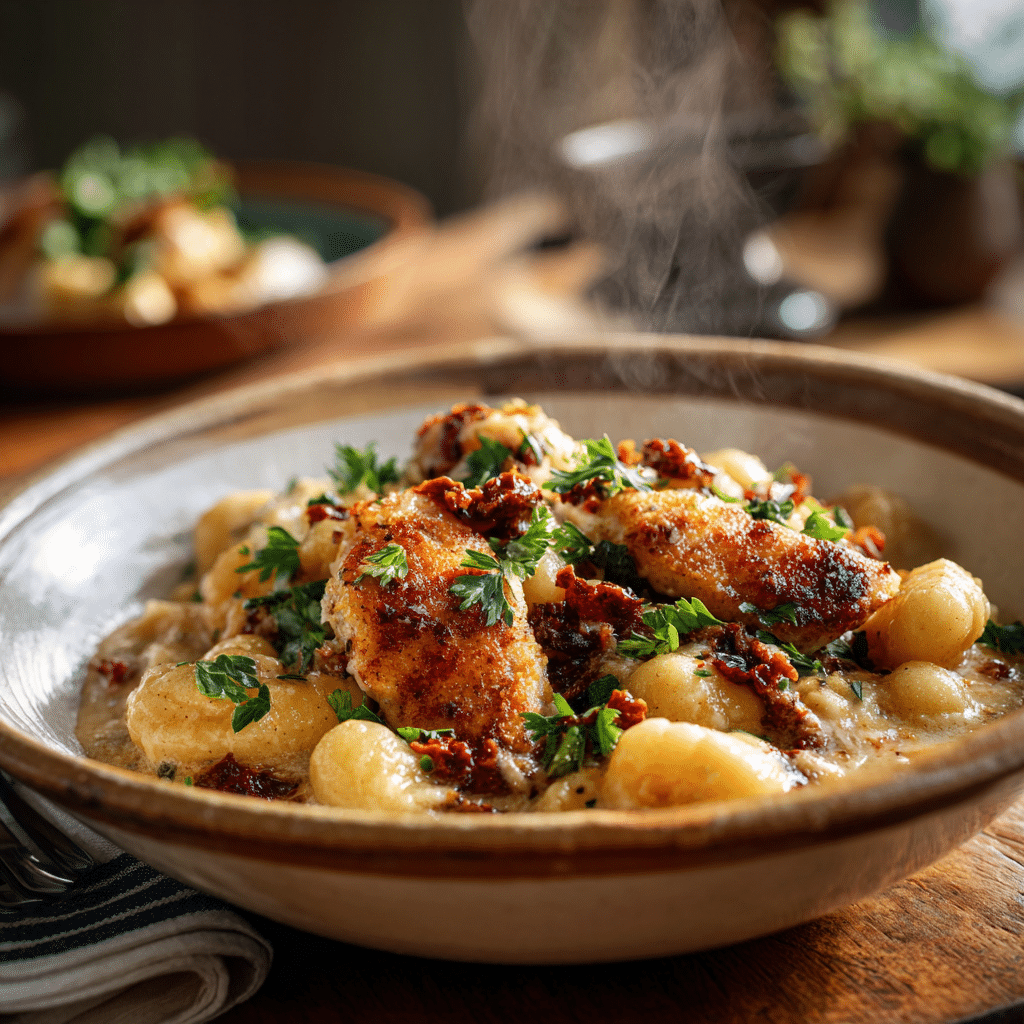 Creamy Sun Dried Tomato Chicken Gnocchi Recipe