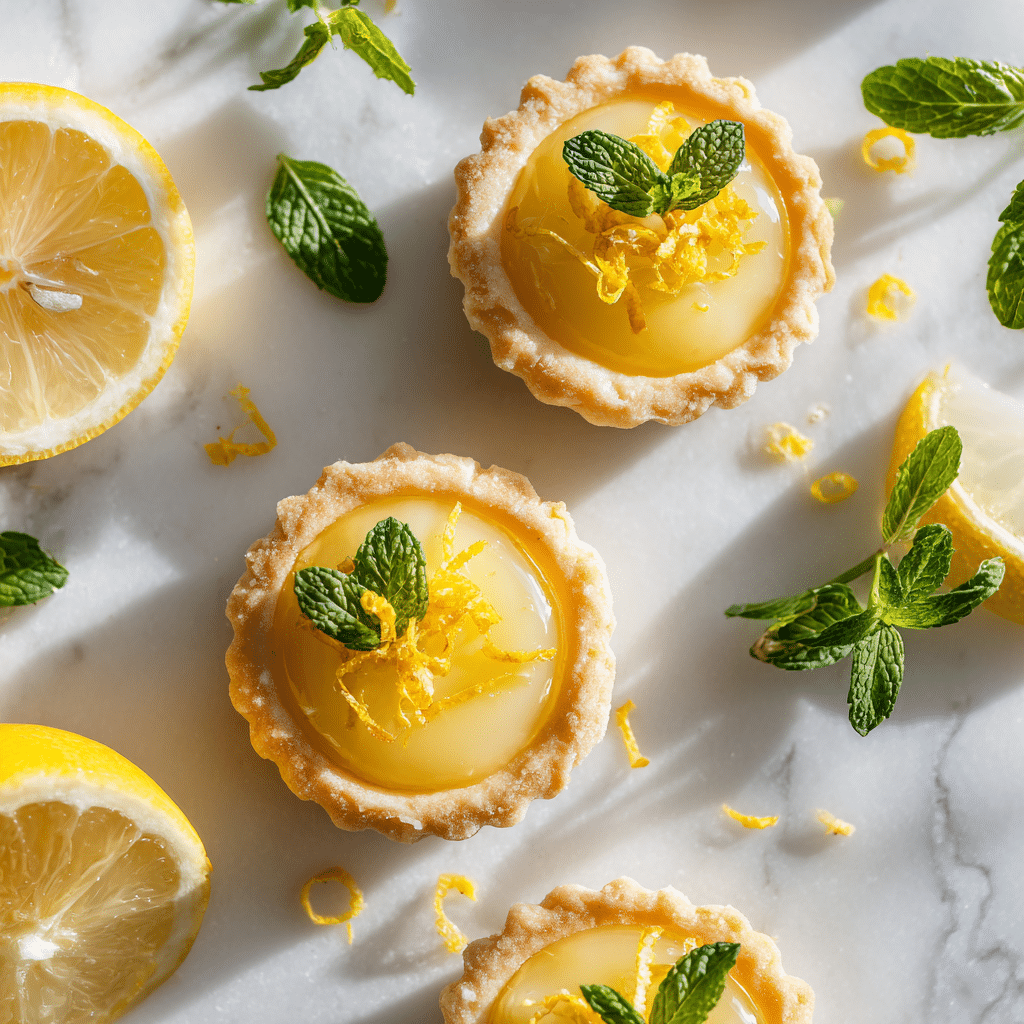 Mini Lemon Curd Tartlets with Shortbread Crust - Recipe Image